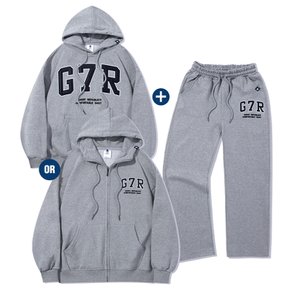 주니어 G7R 자수 집업 or 후드 + 팬츠 셋업 Gray