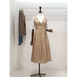 ZOOC [파주점] 주크 앞버튼 핀턱 민소매 원피스 V252PSE943