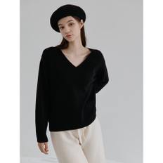 Vneck Knit Pullover  Black (WE3951B205)