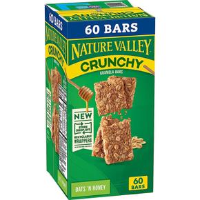 [해외직구] Nature Valley 네이처밸리 크런치 오트 허니 그래놀라바 30봉 60바 Crunchy Oats `n Honey Granola Bars 60 Count