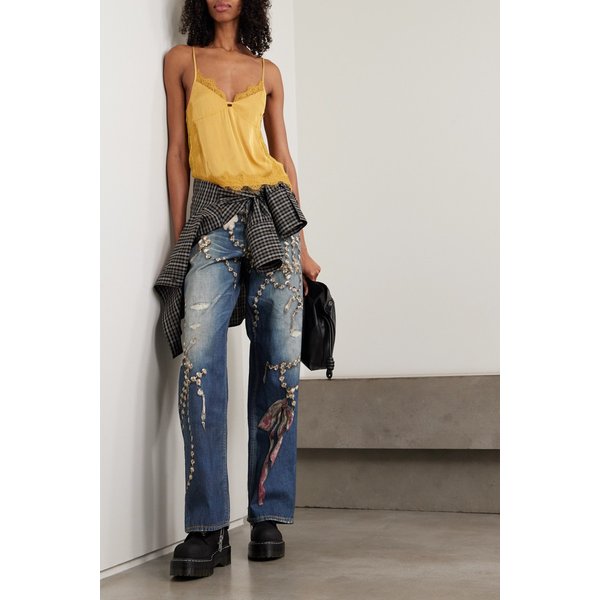 알써틴 타이 디테일 레이스 크레폰 캐미솔 46376663162988586