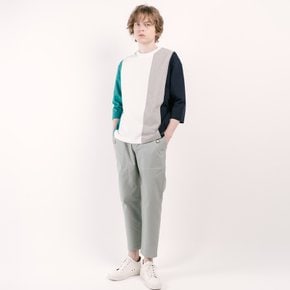 4컬러믹스 면분할 7부 라운드티셔츠 CXS25SKRT306 GRN