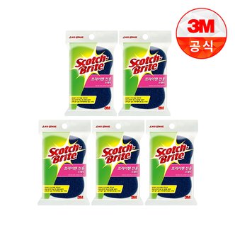 3M 후라이팬 전용 수세미 1입(흠집방지용) 5개세트