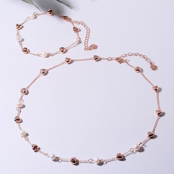 헤레시 담수진주 하트 목걸이(5mm) NA0578