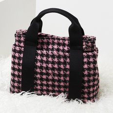 Stacey Daytrip Houndstooth Tote S Pink