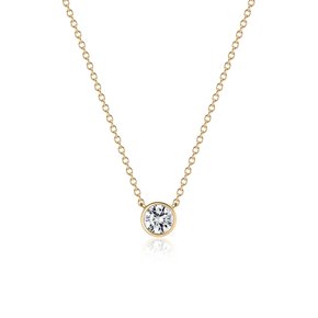 14K 랩다이아몬드 3부 베즐 목걸이(LN3001)