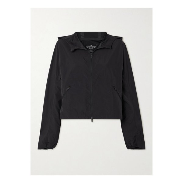 Y-3 크롭 프린트 셸 후드 재킷 블랙 1647597343786716