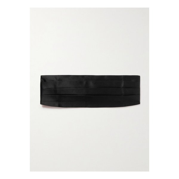 코튼 실크 혼방 새틴 커머번드 블랙