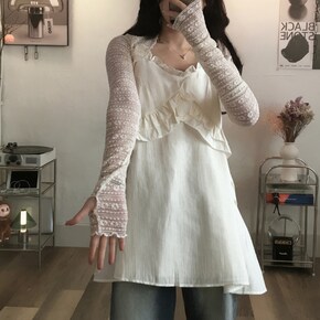 스테이 언발 프릴 쉬폰 슬립 원피스2color