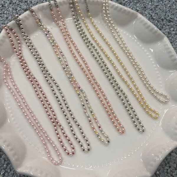 써지컬 핵진주 데일리 목걸이 비즈 클래식 심플 포인 (WFJ34DR)