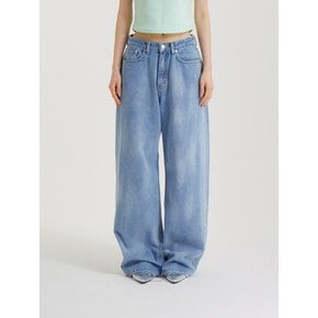 버블 워싱 와이드 데님 팬츠 블루 _Bubble Washing Wide Denim Pants Blue