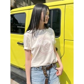 [6컬러] 플라워 레터링 반팔 티셔츠
