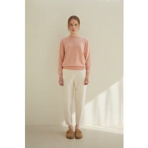 cashmere 100%  round knit top - Pink