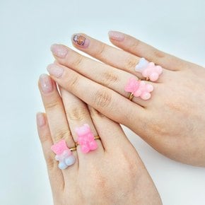 1500 꼬꼬마 젤리곰 반지 1개 랜덤 - 포인트 패션아이템 무인할인점 달란트 학원 학습지 선물