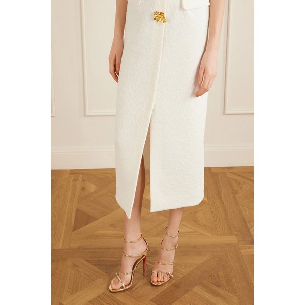 밀레니엄 버클 파이톤 메탈릭 가죽 샌들 46376663162979364