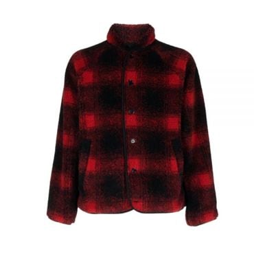 YMC BEACH JACQUARD PLAID FLEECE JACKET (P7TMC RED) (비치 자카드 플래드 플리스 자켓)