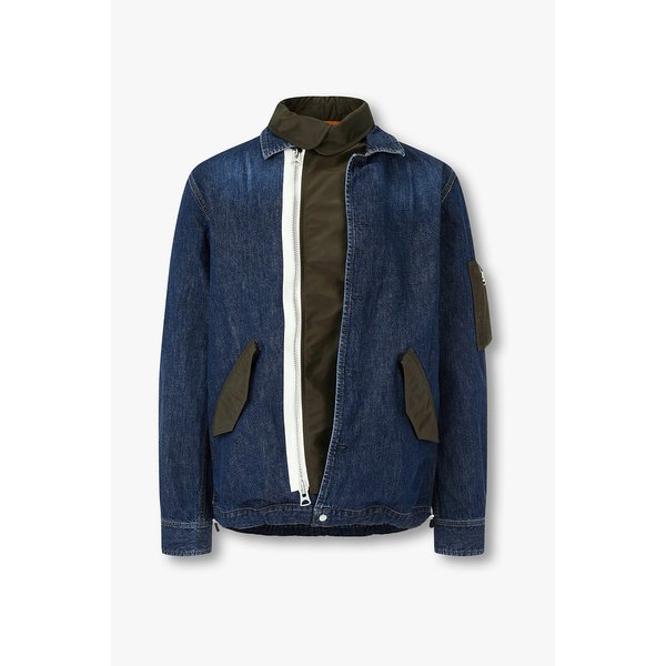 남성 나일론 트윌 믹스 데님 블루종(블루) 6426101128000