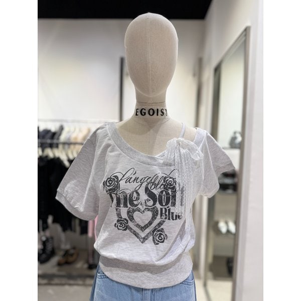 [여주점] 원숄더 그래픽 반팔 맨투맨 ES2OTH56