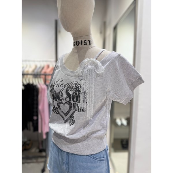 [여주점] 원숄더 그래픽 반팔 맨투맨 ES2OTH56