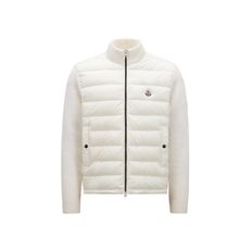 패딩 코튼 집업 가디건 화이트 - 24SS Moncler Padded Cotton Zip-Up Cardigan White -