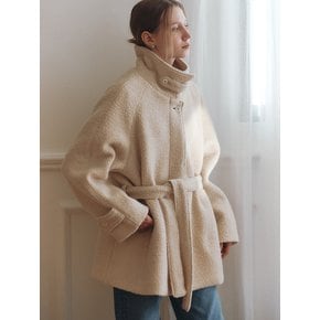 comos 1274 alpaca boucle half coat (cream)