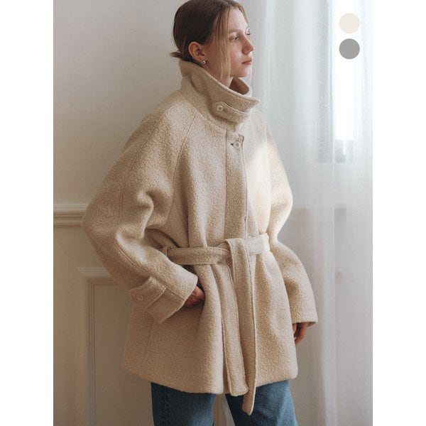 comos 1274 alpaca boucle half coat (2color)