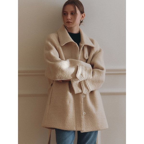 comos 1274 alpaca boucle half coat (2color)