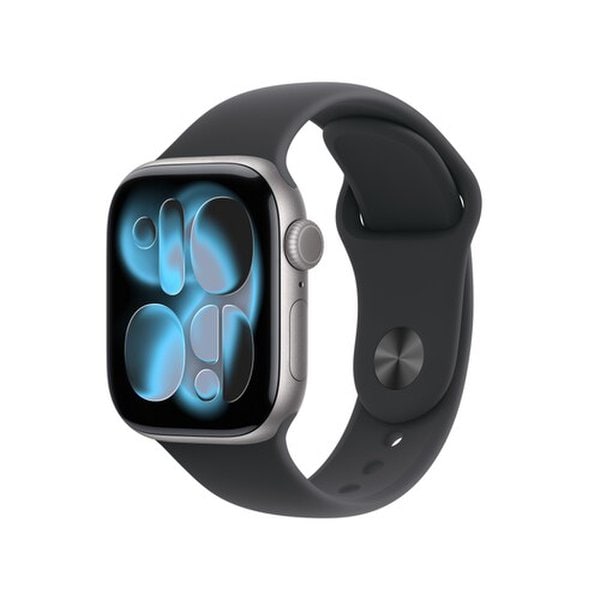 (1차) 애플워치 11 GPS 46mm 스페이스 그레이 알루미늄, 블랙 스포츠 밴드(ML) MEV44KH/A