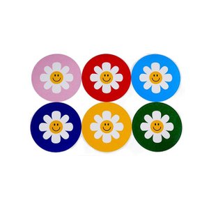 컬러 데이지 스마일 데코 선물 포장 띠지 스티커 60P