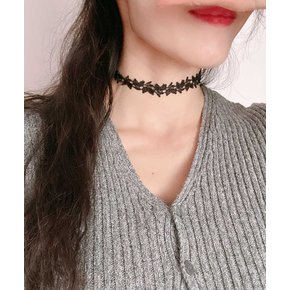 민자 꽃 레이스 타투 포인트 기본 초커 목걸이