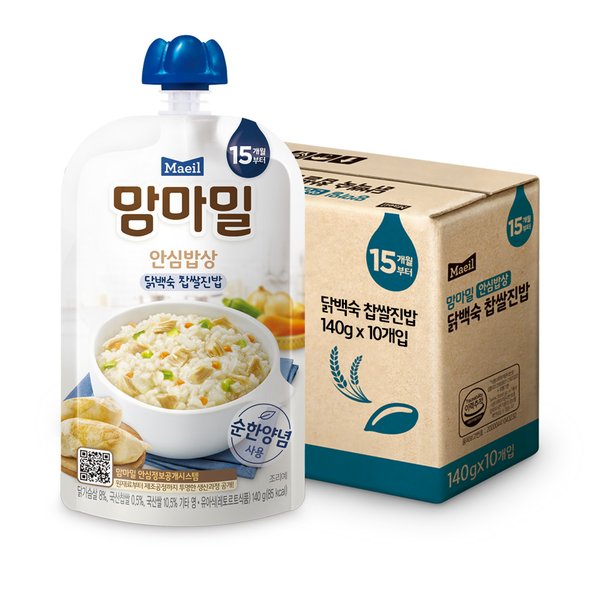 맘마밀 안심밥상 15개월 닭백숙찹쌀진밥 140g 10팩