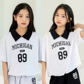 미시간 카라 티셔츠 맨투맨 / 여아 주니어 의류 초등학생 옷
