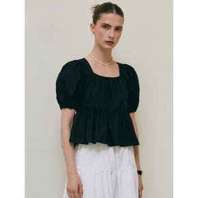 SMOKE PUFF SLEEVE BLOUSE_BLACK