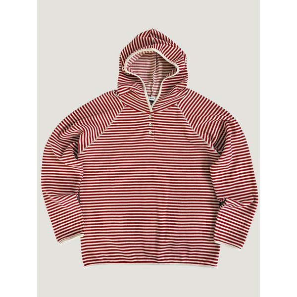 버튼 후디 스웻셔츠 -Red