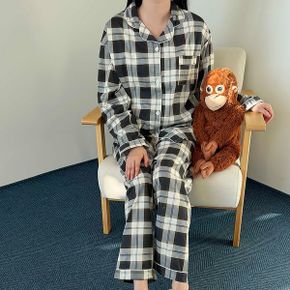무드믹스체크잠옷 홈웨어 파자마세트 수면 긴팔긴바지_P415657753