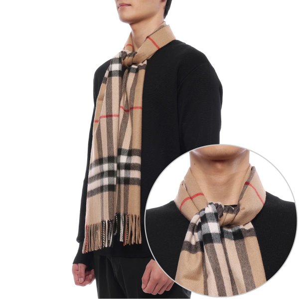[부산점] 25FW 남성 체크 캐시미어 머플러 (8076576 ARCHIVE BEIGE M 25F)