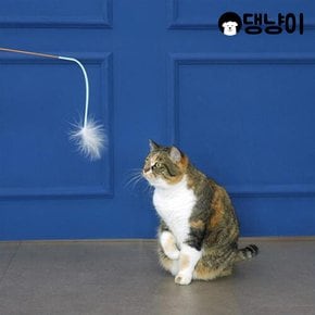 고양이 사냥놀이 깃털 쥐꼬리 스틱토이 1개 (랜덤색상)