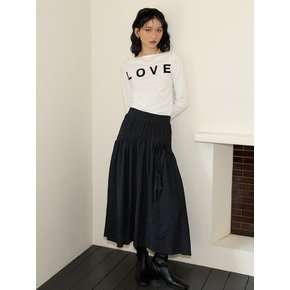 Corsage Point Shirring Skirt_ Black