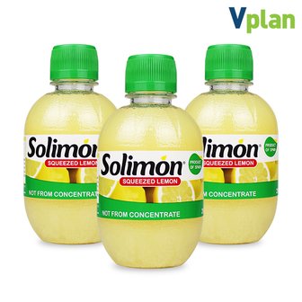 브이플랜 솔리몬 스퀴즈드 레몬즙 3병 총 840ml 레몬 원액 물 차