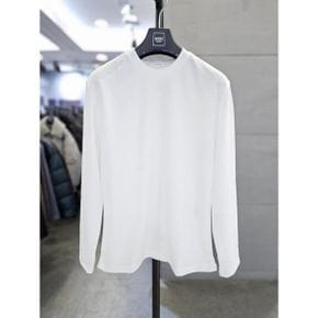 세이브존03  남자 화이트 슬릿 스판 긴팔 라운드넥 티셔츠 WSAFA5KR08A_P417486223
