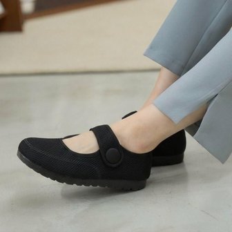  [옷자락] 여성 소프트 니트 메쉬 스트랩 메리제인 플랫 신발