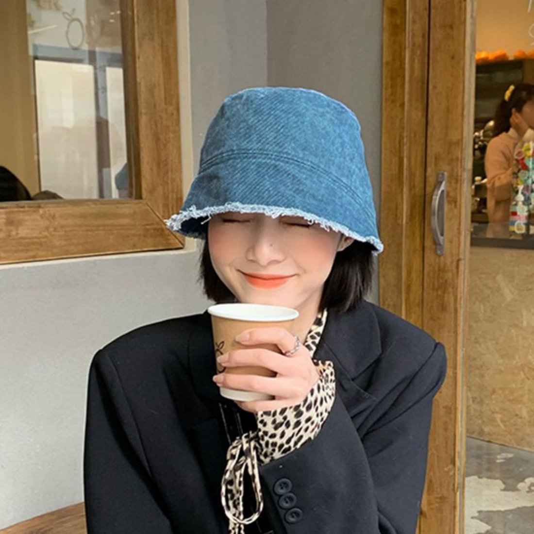 B143 빈티지 데님 청 벙거지 여성 버킷햇 캡 모자-지음[무료배송], 믿고 사는 즐거움 SSG.COM