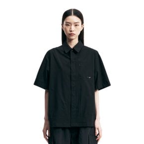 ZIPPER POCKET HALF SHIRT (BLACK)