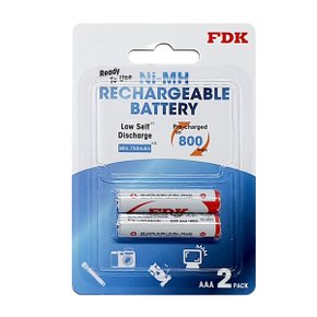 FDK 충전지 800mAh 저방전 충전지 2입