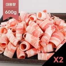  [전통참돼지] 한돈 대패삼겹살 600g x 2팩, 총 1.2kg (냉동) [다짐육 증정]