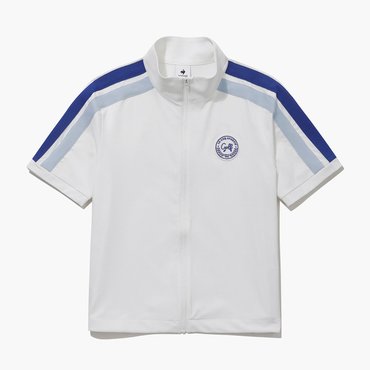 르꼬끄골프 25년 S/S   여성 선데이 라인 포인트 반팔 풀집업 점퍼 / white  GQ122LBL35