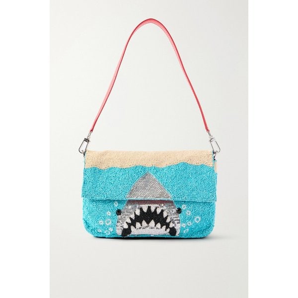 스타우드 티미 가죽 트리밍 비즈 새틴 숄더백 46376663163027480