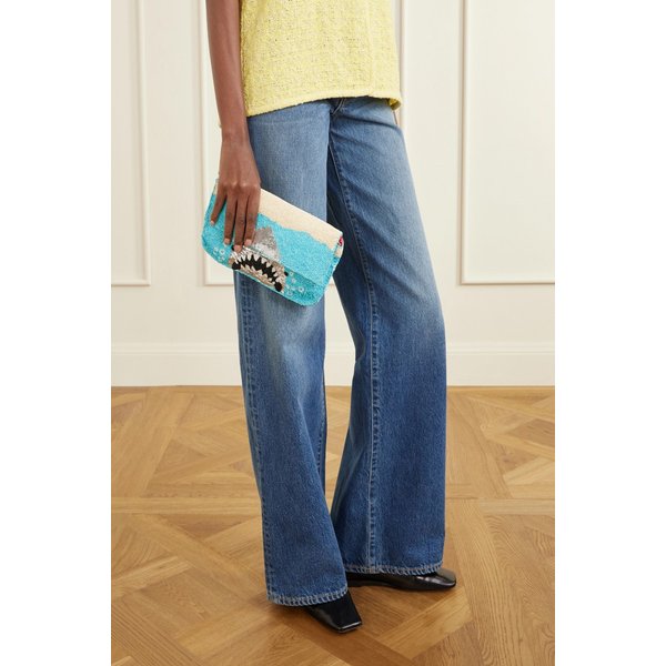 스타우드 티미 가죽 트리밍 비즈 새틴 숄더백 46376663163027480