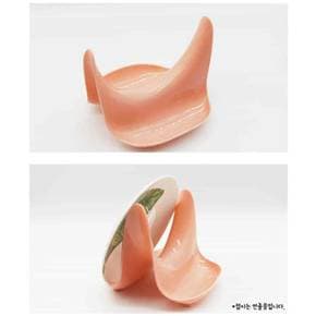 접시받침 겸용 냄비뚜껑받침대 17X15CM (핑크) 냄비뚜껑정리대 주방소품받침대