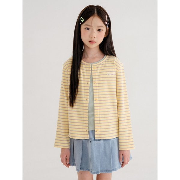 버블리 스트라이프 가디건(옐로우)